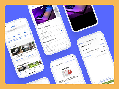 Anibis.ch - Leading classified listing ads in Switzerland app design homepage insertion landing marketplace mobile ui ux