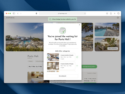 Hapimag.com - Waiting list feature