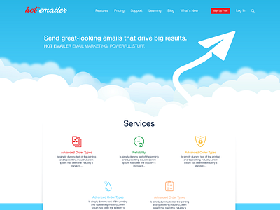 Email Service Websie design illustration paralax ui website design