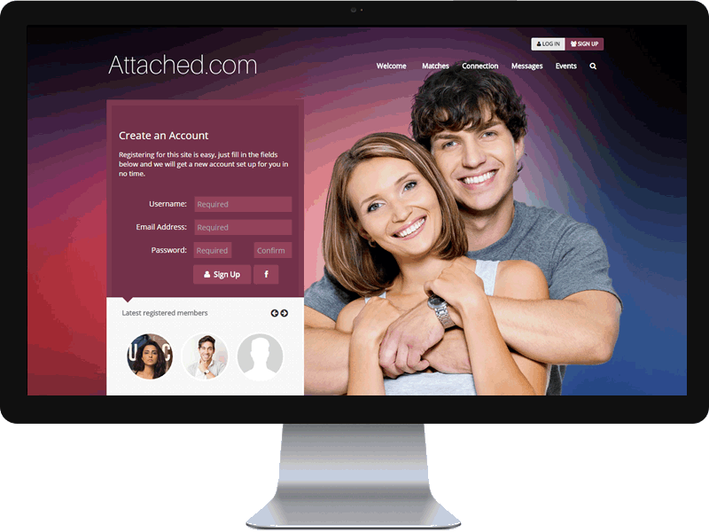 Attached Dating dating website dating website design ui mockup uid user interface website website design