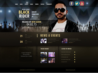 Black Rider dailyui dj website music website singer website user interface website design