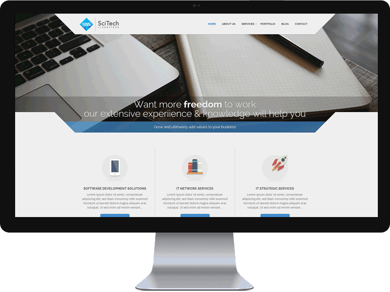 Scitech software development company user interface website website builder website design