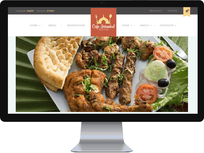 Cafe Istanbul cafe website design food website design ui design user interface design website website builder website design website user interface