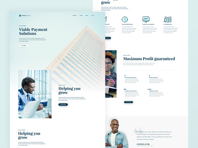 Landing Page UI for Synergy Payments adobexd branding clean design finance icon illustration interface design landing minimal money payment solutions ui uidesign ux ux ui white xd