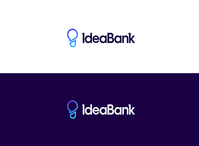 IdeaBank Logo clean custom type gradient light light bulb logo logo design logo design concept minimal modern speech speechbubble typeface