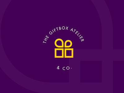 The Giftbox Logo box gift gift box illustrator logo logo design minimal purple speak speech speech bubble symmetry yellow