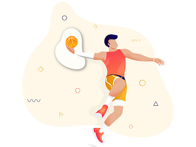 Basketball Player Illustration agency website animation ball basketball business concept design flat flat illustration flatdesign icon illustration landing page page ui vector web web development