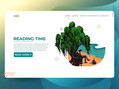 Reading Illustration for Landing Page