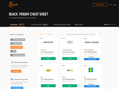 Black Friday Discount Page feed filter ui uidesign ux voucher code