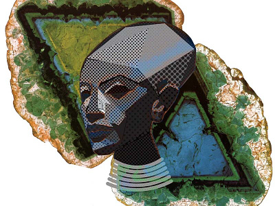 Meritaten collage egyptian graphic design illustration tourmaline