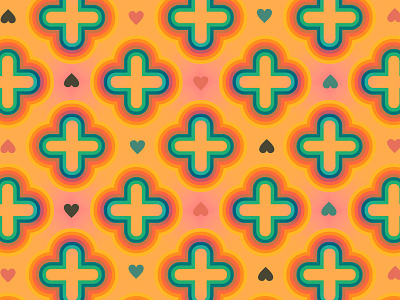 Peachy Clover Lane coral graphic design pattern peachy shapes surface pattern turquoise vector