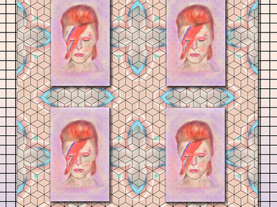 Bowie collage david bowie geometric graphic design handmade illustration surface pattern