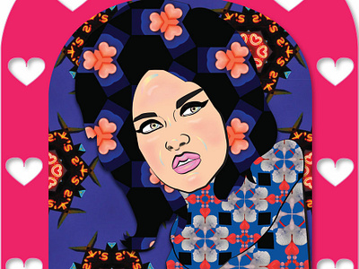 Portrait of Annabelle Lee annabel lee graphic design hearts illustration art surface pattern design teddy girl valentines day