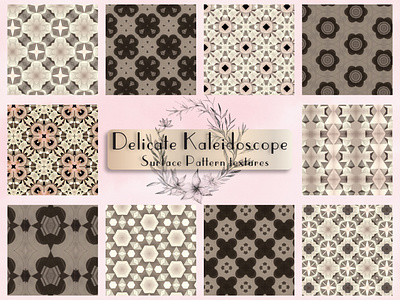 Delicate Kaleidoscope Surface Patterns geometric intricate kaleidoscope soft palette surface pattern textures