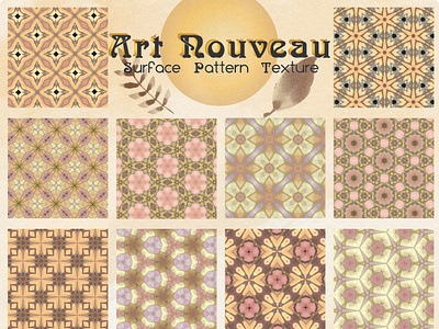 Art Nouveau Surface Pattern Texture art and crafts movement art nouveau digital papers diy surface pattern textures