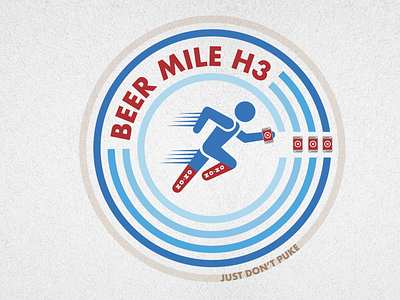 Beer Mile H3 Illustration beer beer mile chug h3 hasher illustration lapse on on running running app vector