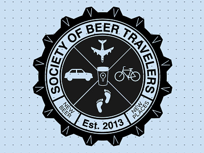 Society of Beer Travelers logo badge beer beer tarvel craft beer crest logo society travel
