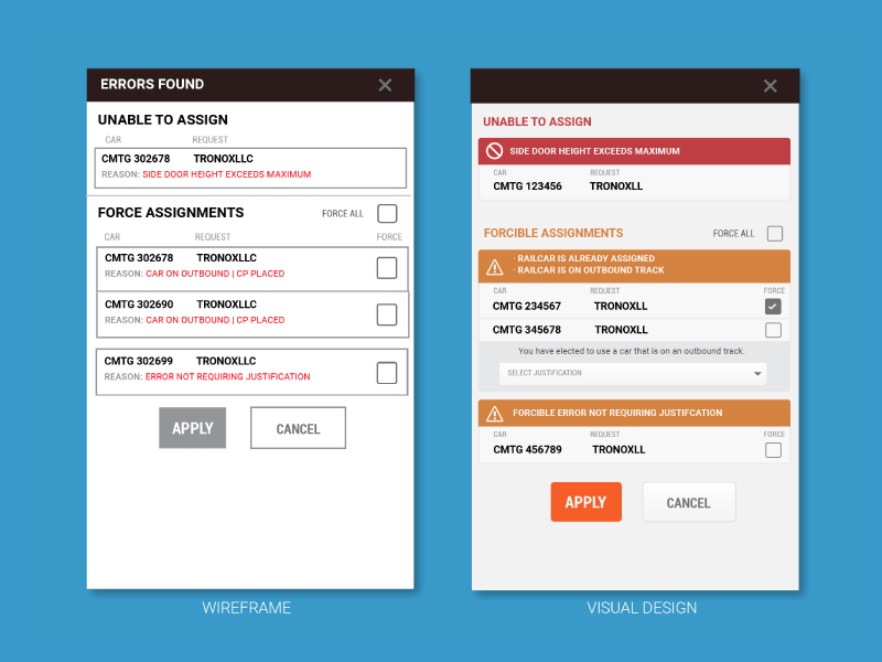 Train Error Dialog