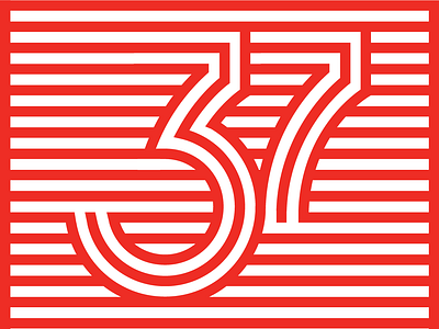 37th Birthday 37 lettering numbers stripes typography