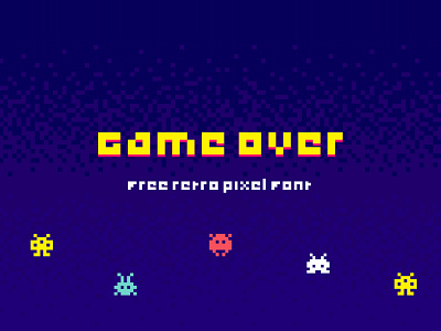 Game Over Free Font bitmap download download free font pixel pixel font typography