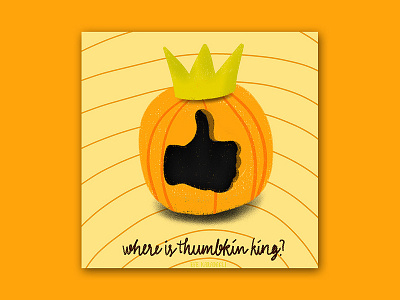 Where is the Thumnkin King? cartoon character colorful drawing editorial funny graphic halloween illustration procreate pumpkin texture