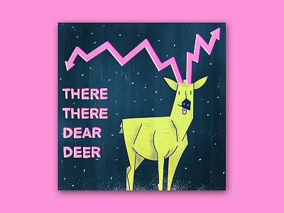There There Dear Deer cartoon character colorful deer drawing editorial finance funny graphic illustration procreate texture