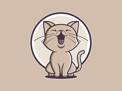 happy cat cartoon animal drbl animal caracter design cartoon cat design illustration logo vector