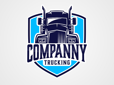 trucking big big design illustration logo shield truck vector