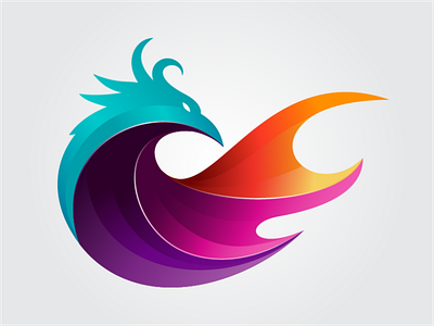 phoenix fire logo illustration colorful fire illustration logo phoenix vector