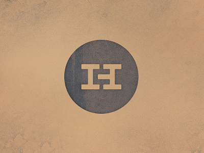 Construction company logo branding chunky construction emblem gold h logo mark monogram slab vintage