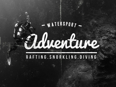 Watersport adventure bundle diving logo outdoor retro snorkling template typography vector vintage water