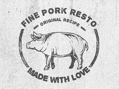 Fine Pork Restaurant badges branding food logo restaurant retro vector vintage