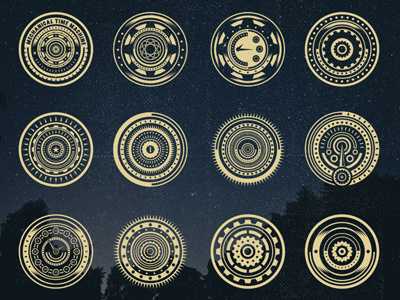Steampunk Sunbursts background chakra circle fi mandala objects radial retro sci steampunk vector