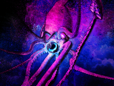 Giant Squid for Blobbiemundo TCG 3d blobbiemundo blobbies card illustration jorge monster peru squid tcg