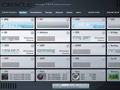 Oracle Server Admin Interface