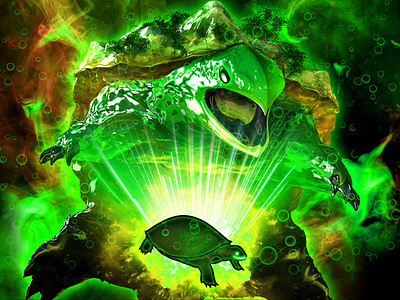 Green Turtle (Motelomama) 3d blobbiemundo blobbies card crowdfunding crowdfunding campaign jorge kickstarter monster mythical creature peru tcg tortoise turtle