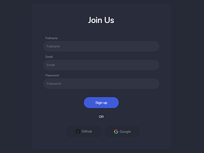 Dark sign up page dar flexbox html 5 scss sign up page ui ux web deisgn web project