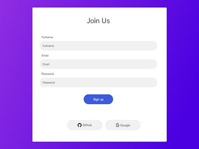 White Sign Up Page - HTML & CSS