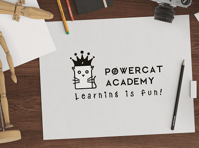 PowerCat Academy | Logo academic art brand branding cat creative design fun graphicdesign illustrator learning logo marketing photoshop power vector