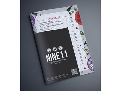 NINE || - Menu card (Front Design) art branding branding design design digital foodie foodlover icon lettering logo menu restaurantmenu tabletmenu typography vector