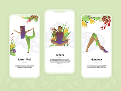Oho Mauri App app app design flat health illustration maori meditation te reo uxui wellbeing wellness workout yoga