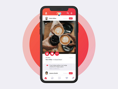 VIPPA App app app design cafe deals food loyaltycard newsfeed post services uxui vouchers