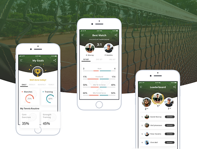 Tennis app concept app match mobile design mobile ui tennis ux ui