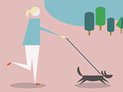 Ebba's Journey awareness digital art endometriosis illustrtion running with dog woman woman with dog