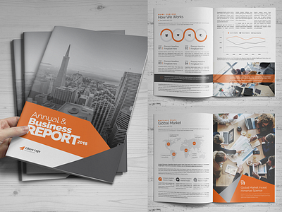 Annual Report Brochure annual report booklet design brochure business report flyer design leaflet mockup monthly report print design trifold brochure web design