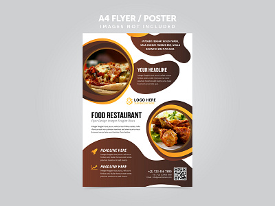 Food Restaurant A4 Flyer Leaflet Template brochure template flyer artwork flyer brochure flyer bundle flyer design flyer designs flyer leaflet flyer mockup food and drink food banner food flyer food restaurant google ad banner google adwords illustration logo icon mockup restaurant branding restaurant flyer web design