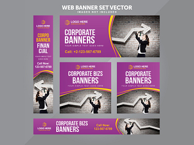 Business Web Banner Set Vector