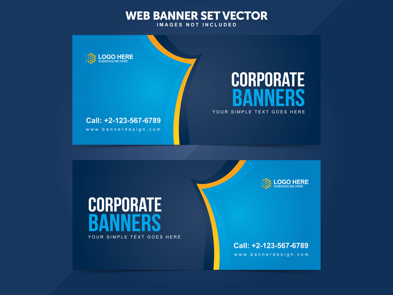 Download Business Web Banner Set Vector Templates by Miyaji Tech on ...