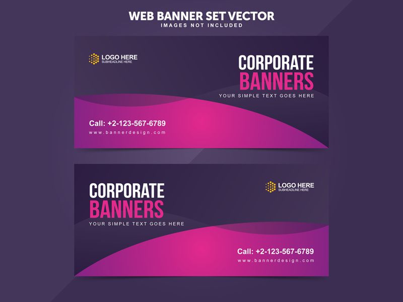 Business Web Banner Set Vector Templates by Miyaji Tech on Dribbble