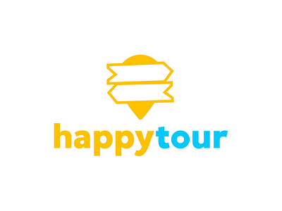 Happy Tour airlines brand company creative design flat happy inspiration logo logotype rebranding sale ticket booking tour tourism